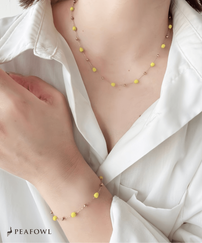 Color Beads Chain Necklace | 金属アレルギー対応アクセサリー通販