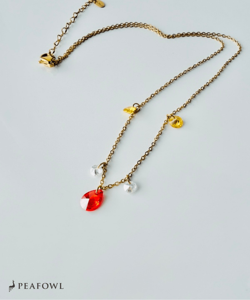 Color Drop Necklace - peafowl