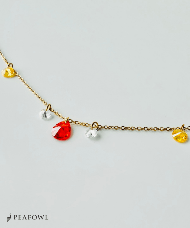 Color Drop Necklace - peafowl