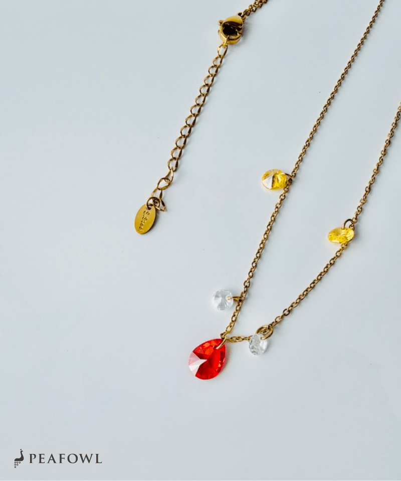 Color Drop Necklace - peafowl