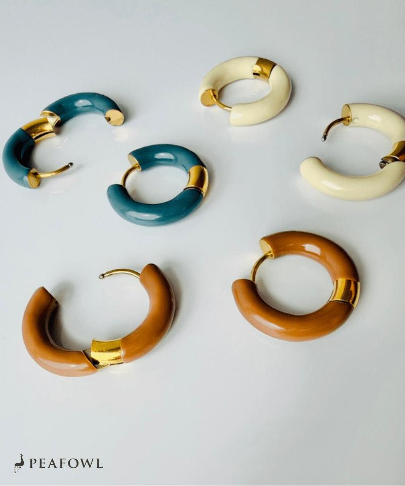 Color Hoop Pierce - peafowl