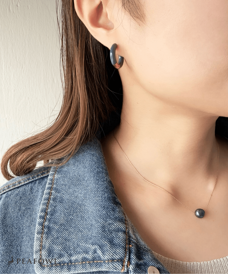 Color Hoop Pierce - peafowl