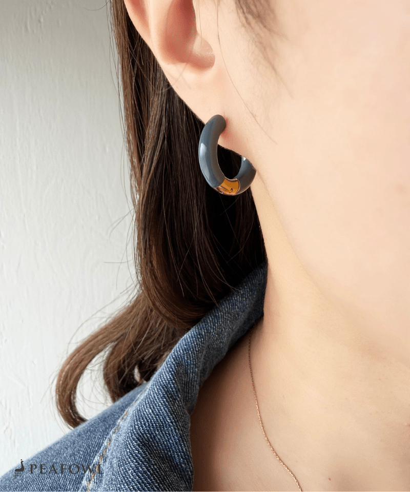 Color Hoop Pierce - peafowl