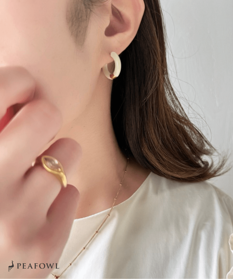 Color Hoop Pierce - peafowl