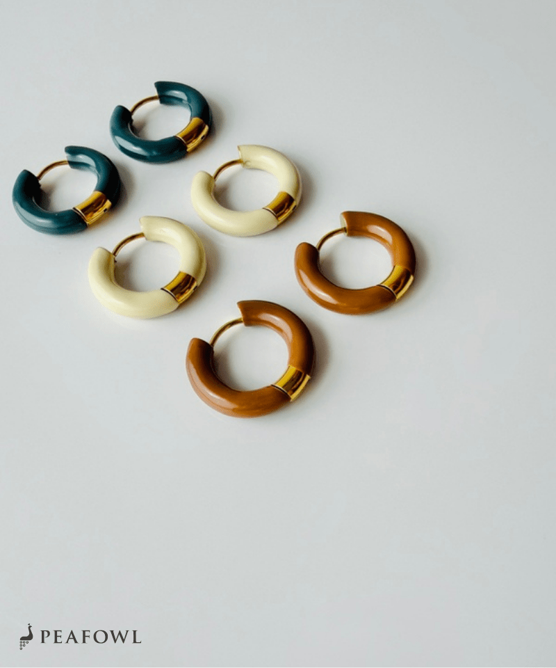Color Hoop Pierce - peafowl