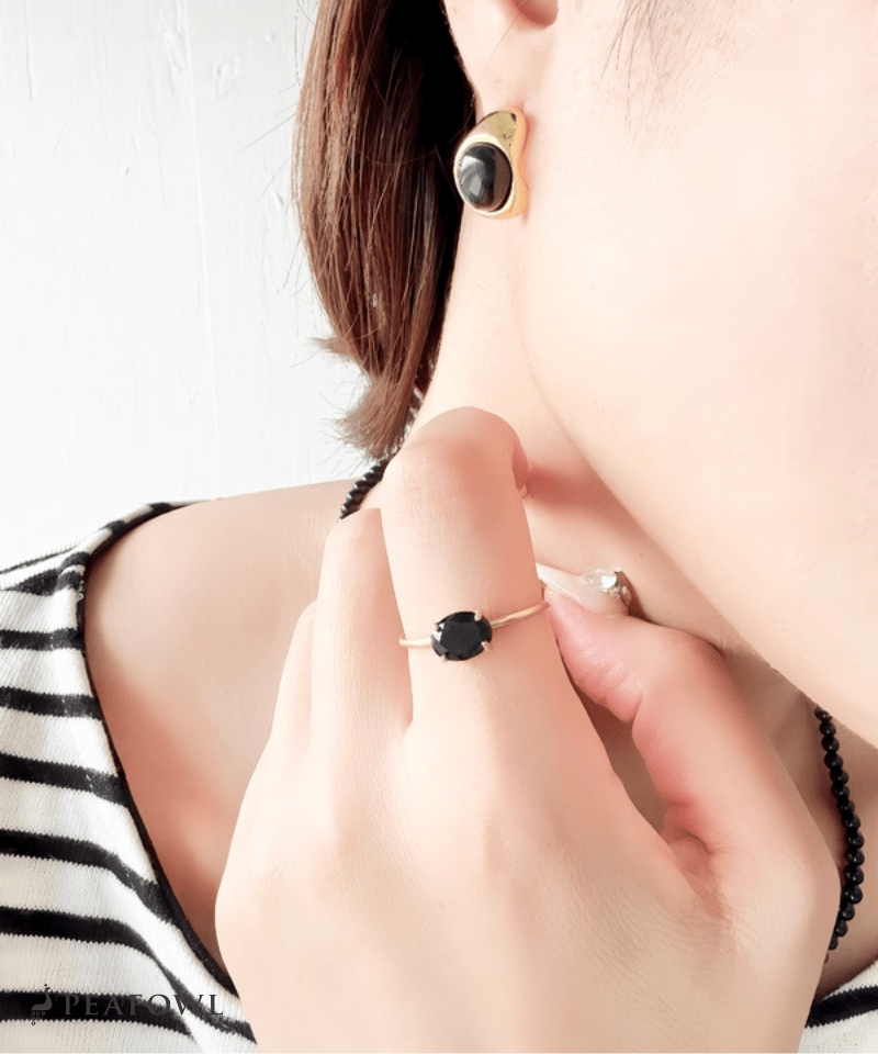 Color Stone Open Ring - peafowl