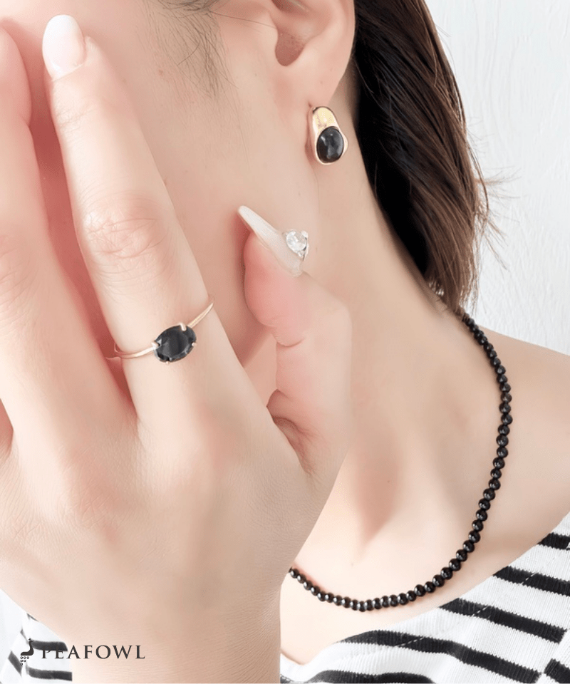 Color Stone Open Ring - peafowl