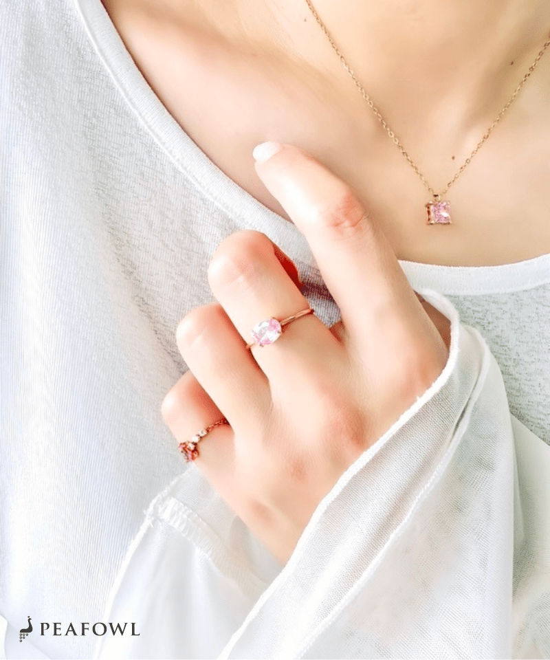 Color Stone Open Ring - peafowl