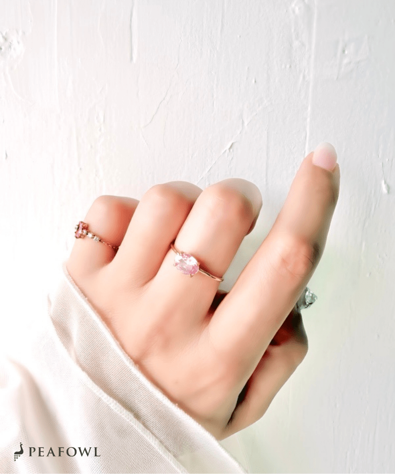 Color Stone Open Ring - peafowl