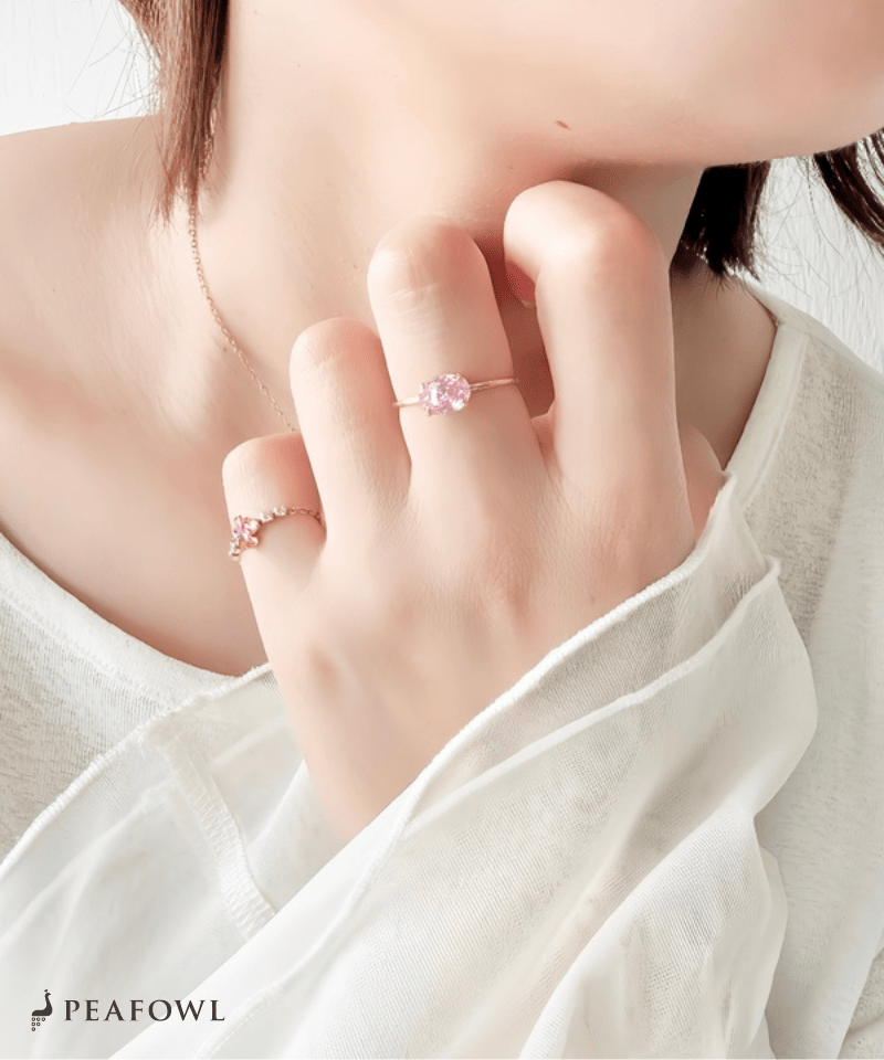 Color Stone Open Ring - peafowl