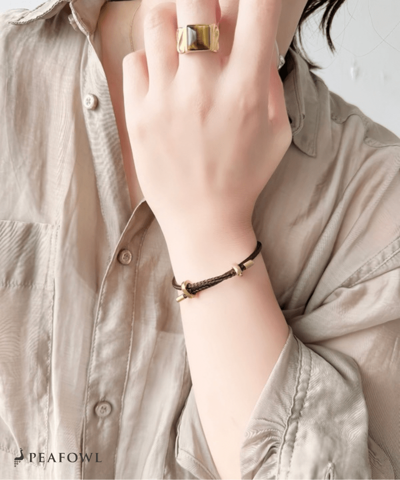 Cord Slide Bracelet - peafowl