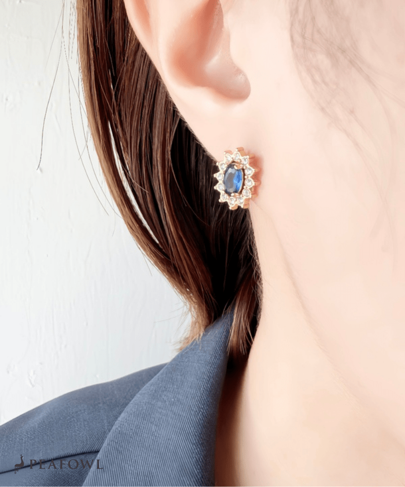 Crown Zircon Pierce - peafowl