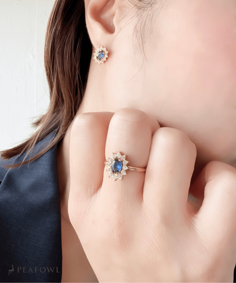 Crown Zircon Ring - peafowl