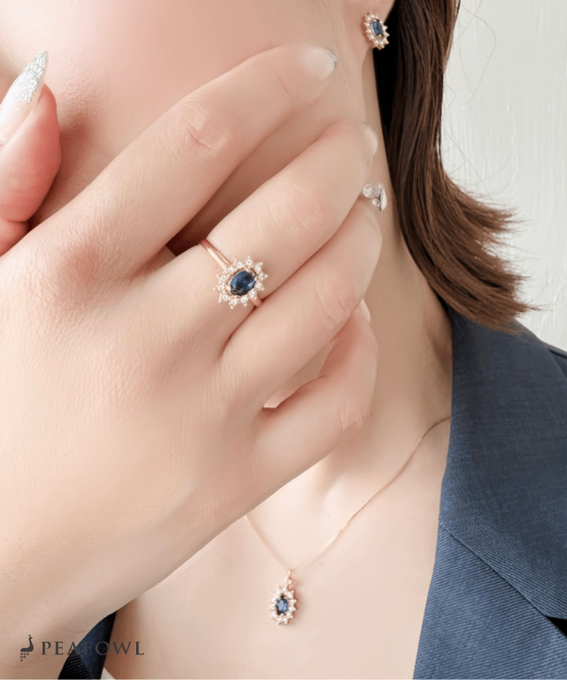 Crown Zircon Ring - peafowl