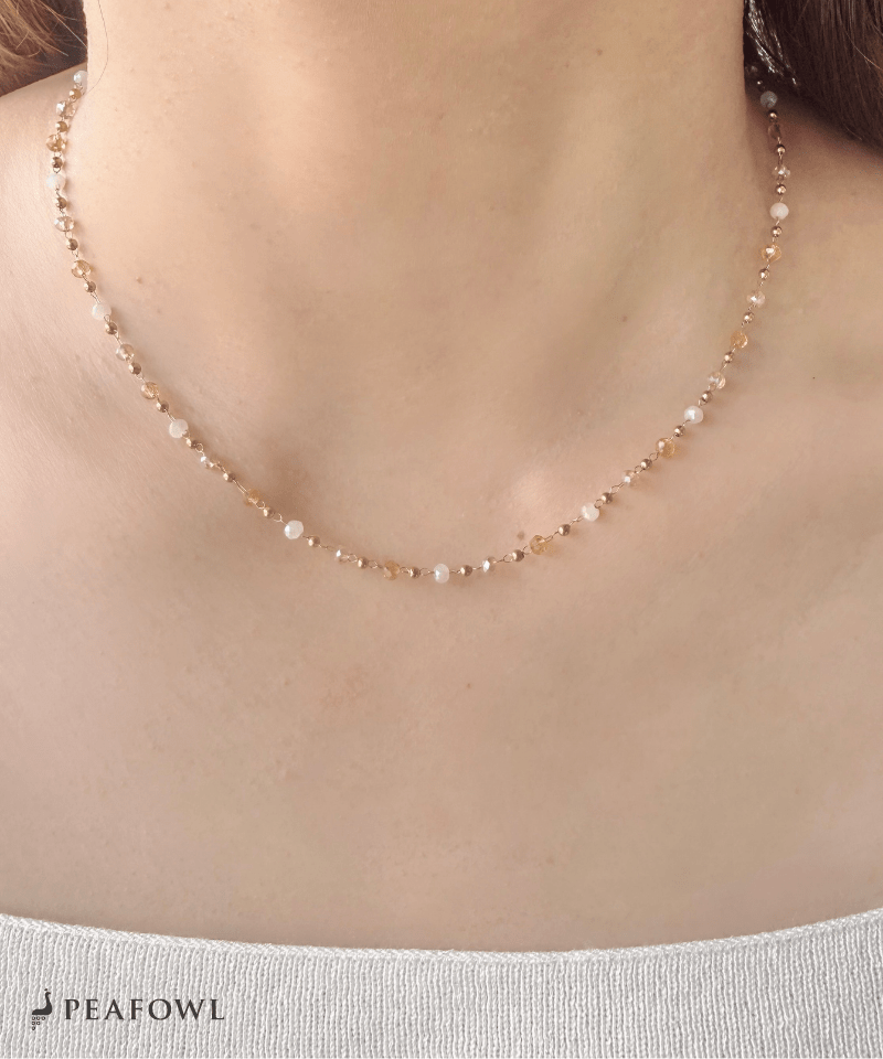 Crystal Beads Necklace - peafowl