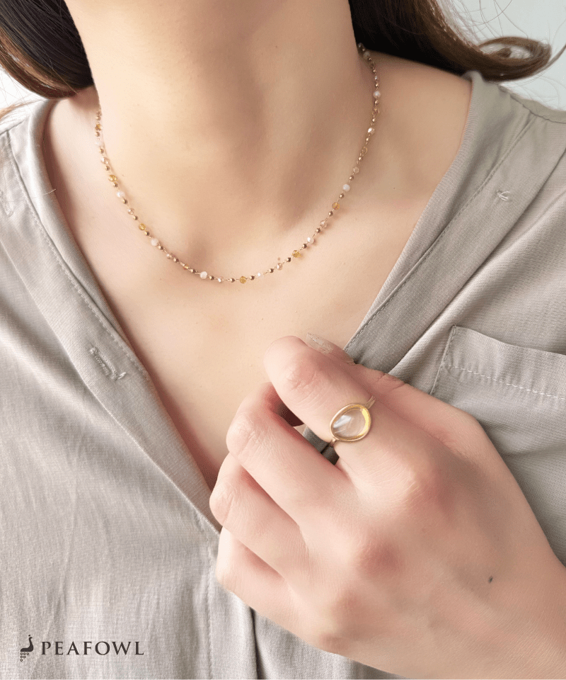 Crystal Beads Necklace - peafowl