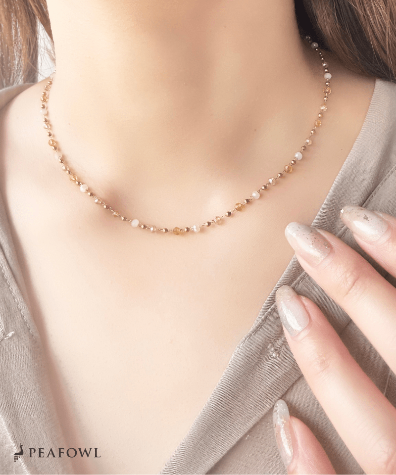 Crystal Beads Necklace - peafowl