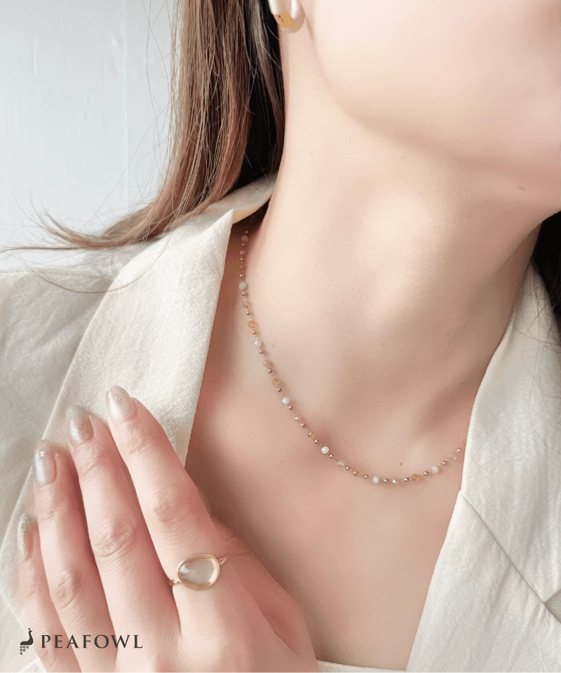 Crystal Beads Necklace - peafowl