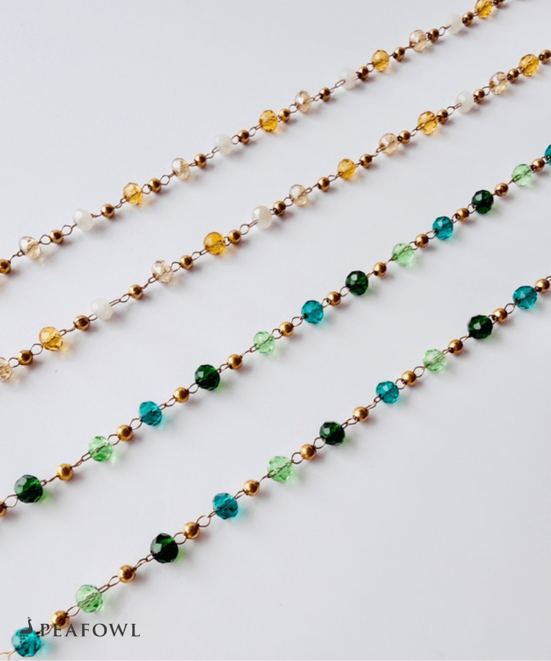 Crystal Beads Necklace - peafowl