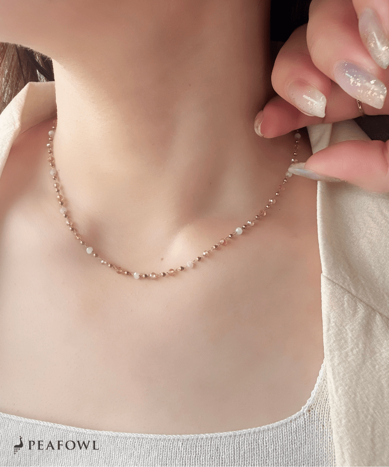 Crystal Beads Necklace - peafowl