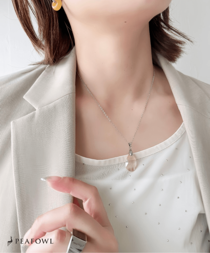 Crystal Drop Necklace - peafowl