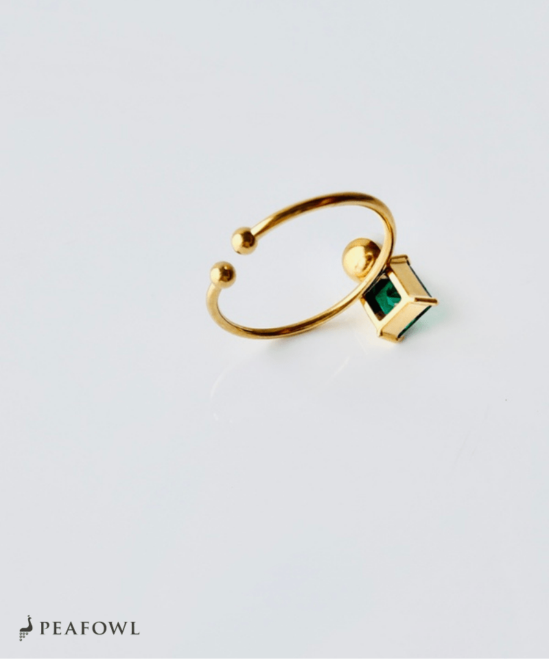 Deep Green Pearl Ring - peafowl