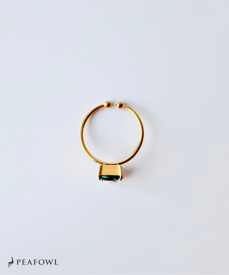 Deep Green Pearl Ring - peafowl