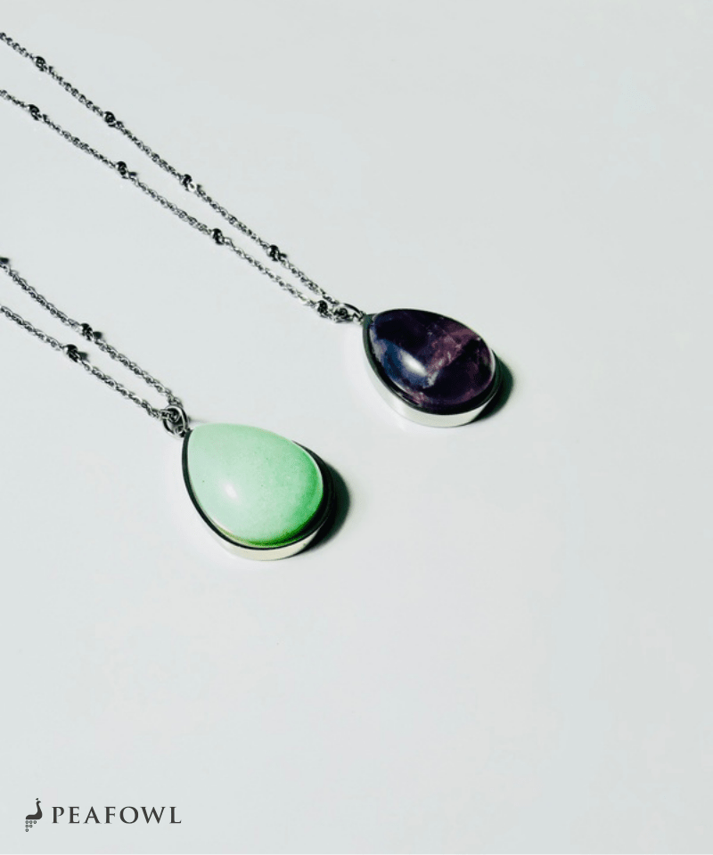 Drop Station Necklace - peafowl