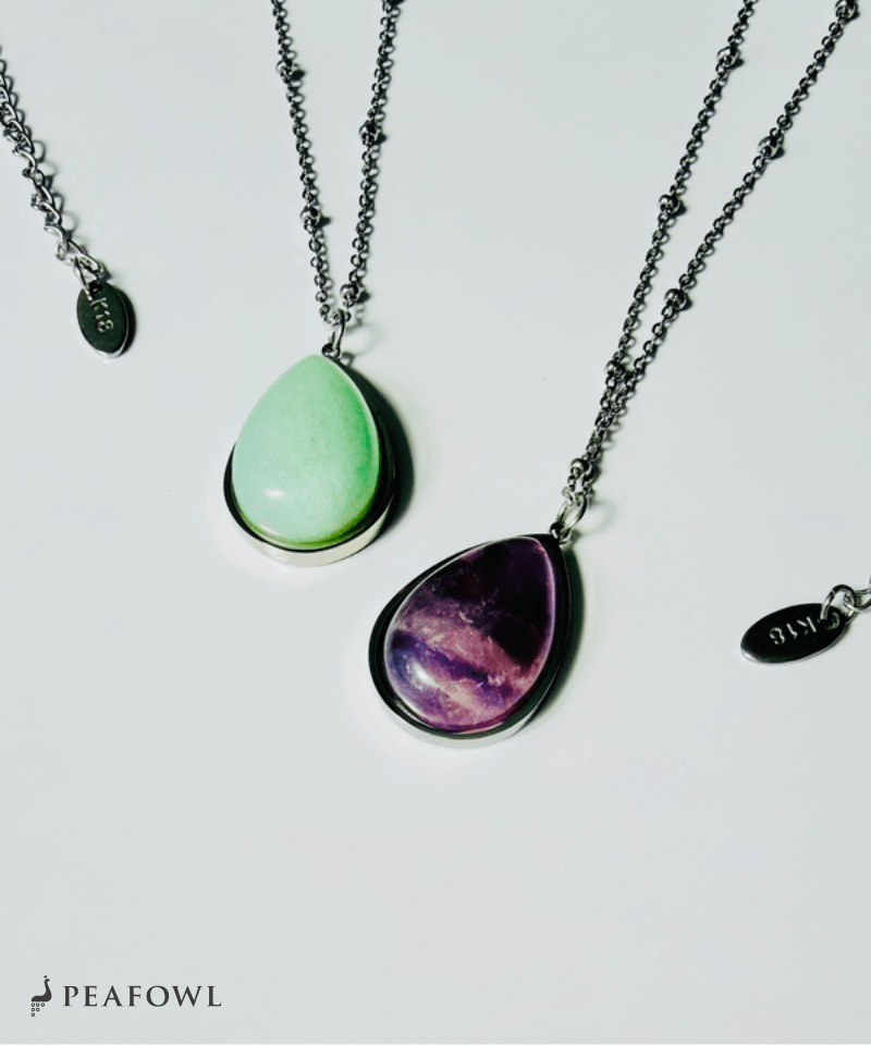 Drop Station Necklace - peafowl