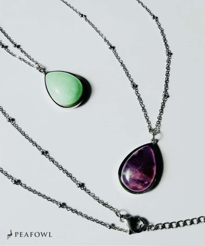 Drop Station Necklace - peafowl