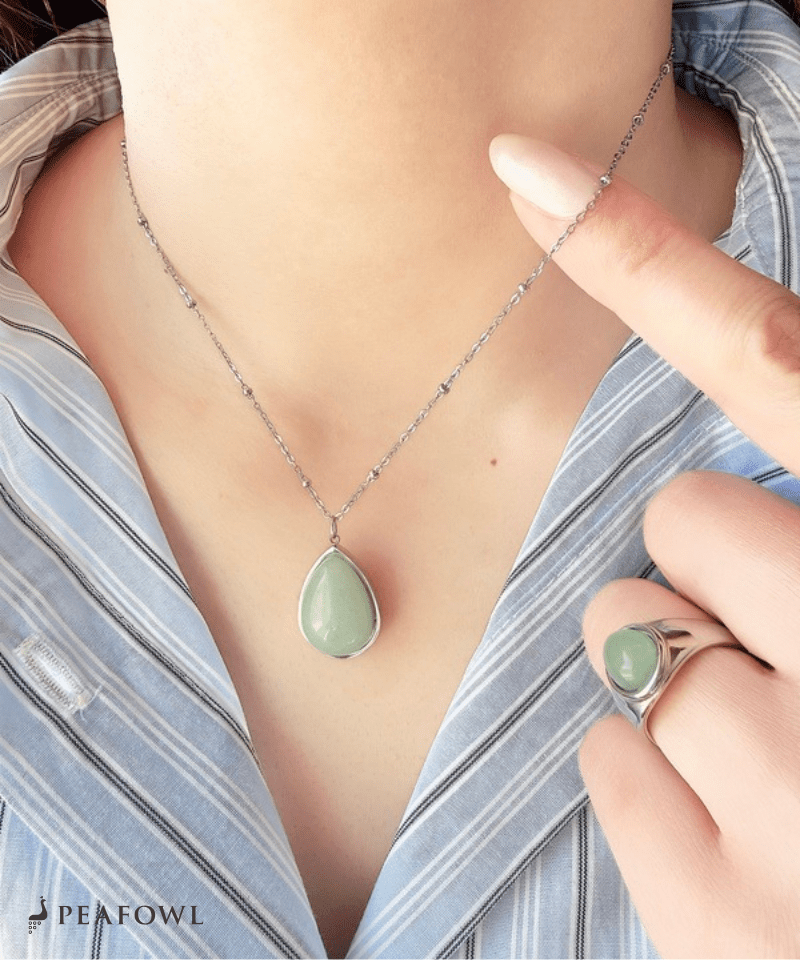 Drop Station Necklace - peafowl