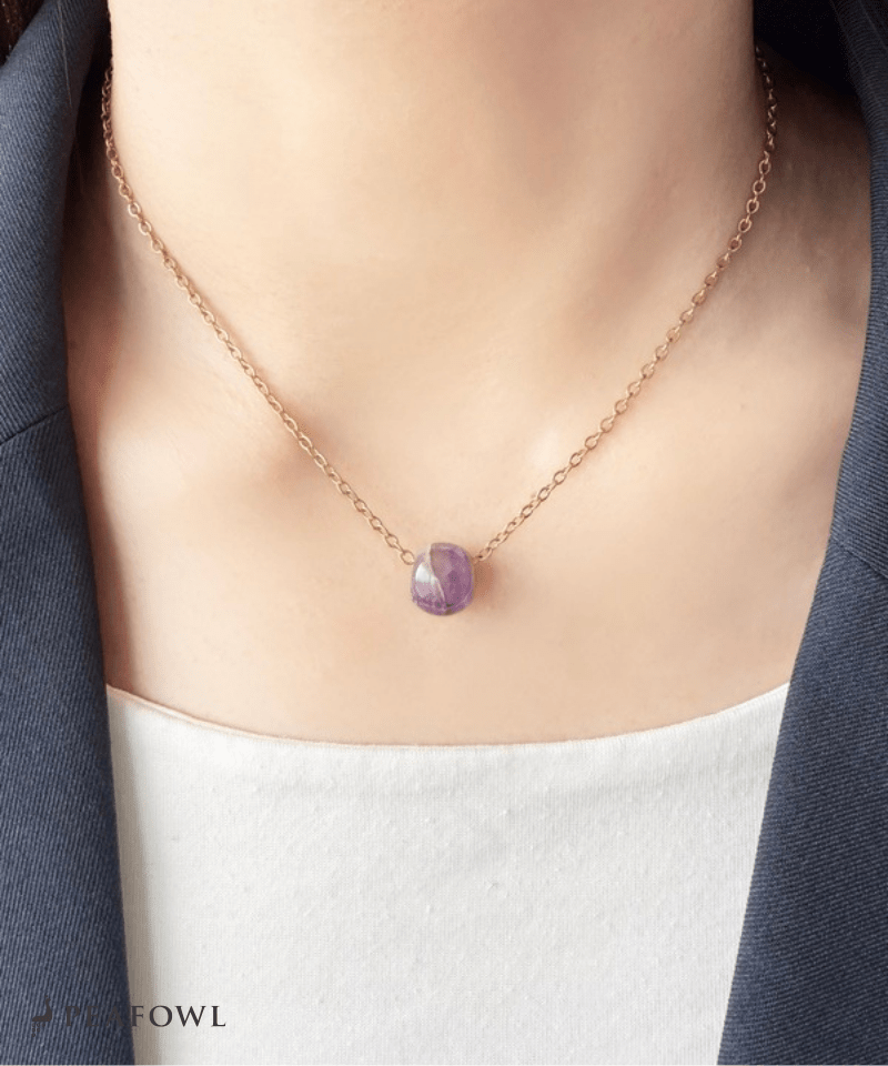 Drop Stone Necklace - peafowl