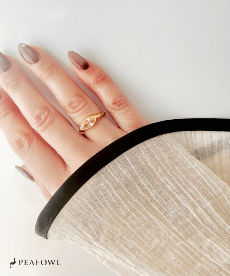 Drop Zircon Ring - peafowl