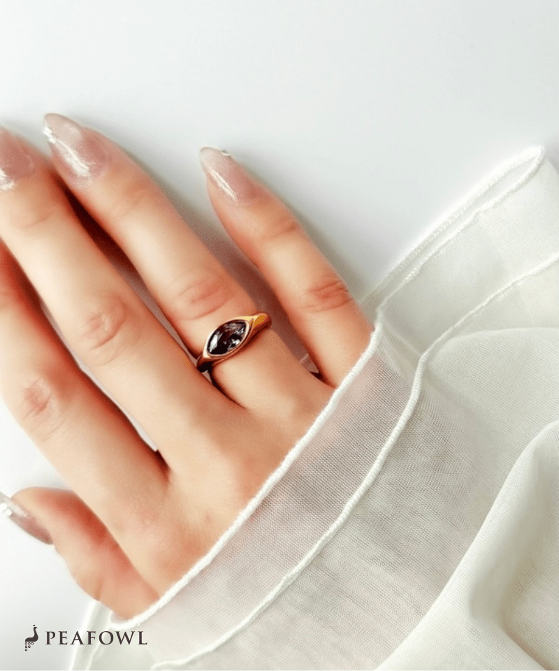 Drop Zircon Ring - peafowl