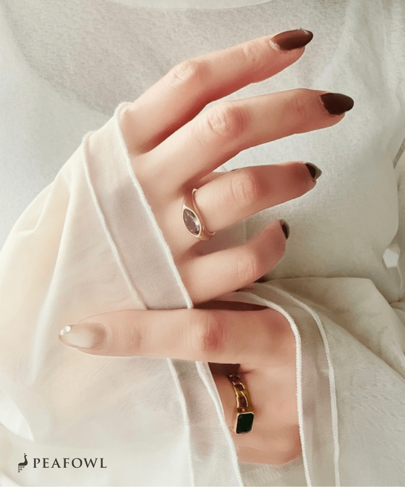 Drop Zircon Ring - peafowl