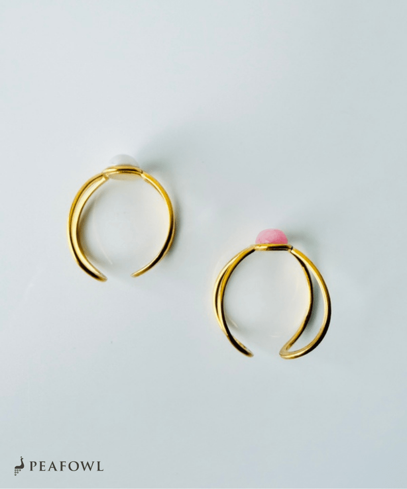 Dual Line Stone Ring - peafowl