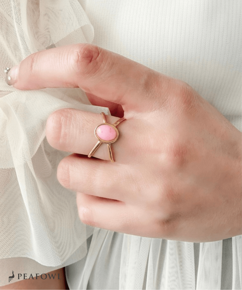 Dual Line Stone Ring - peafowl