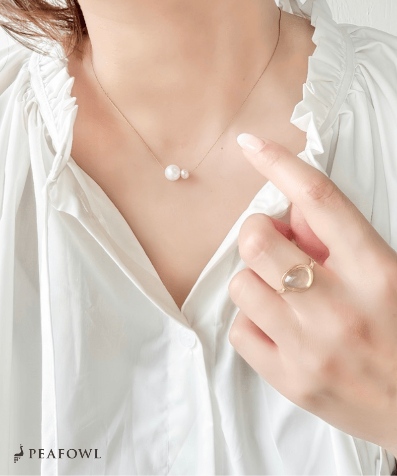 Duet Pearl Necklace - peafowl