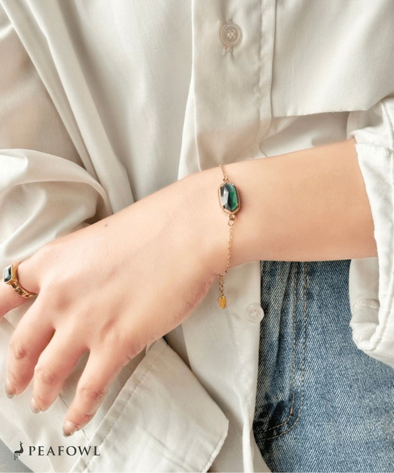 Elegant Claw Crystal Bracelet - peafowl