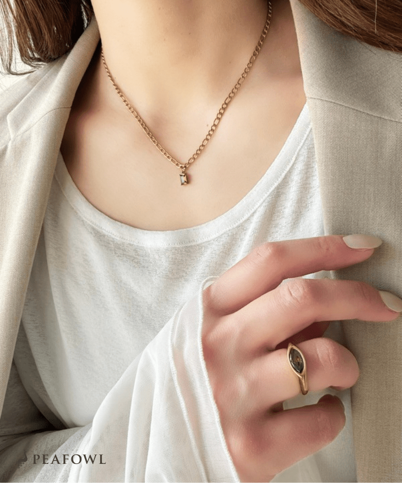 Emerald Grain Figaro Chain Necklace - peafowl