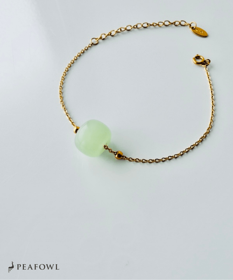 Green Stone Bracelet - peafowl
