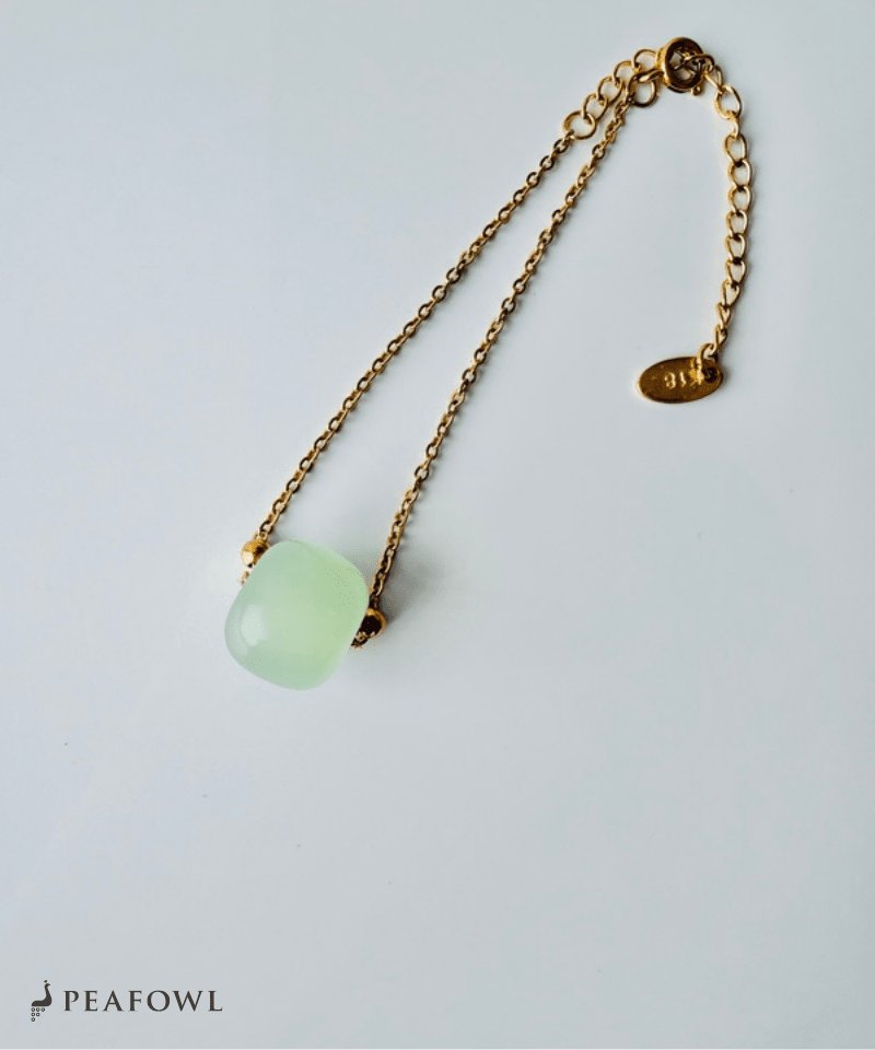 Green Stone Bracelet - peafowl