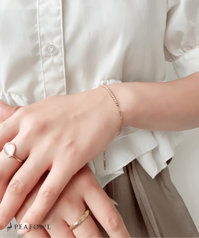 Half Stone Chain Bracelet - peafowl