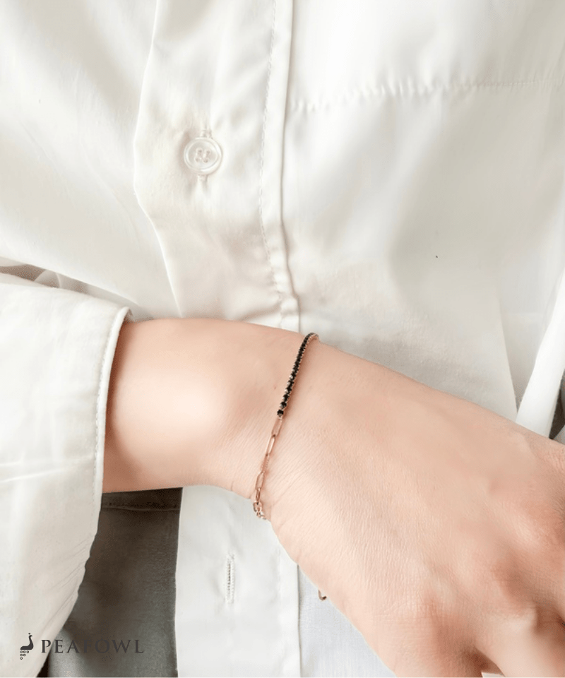 Half Stone Chain Bracelet - peafowl