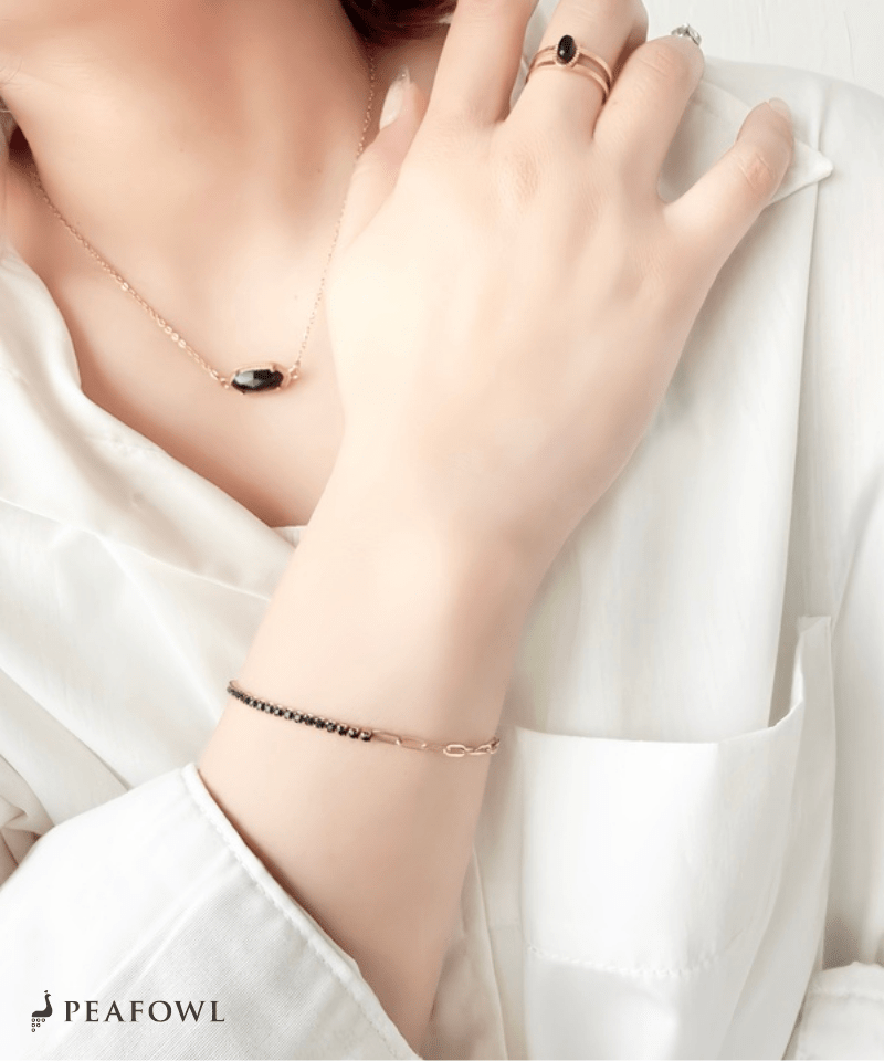 Half Stone Chain Bracelet - peafowl