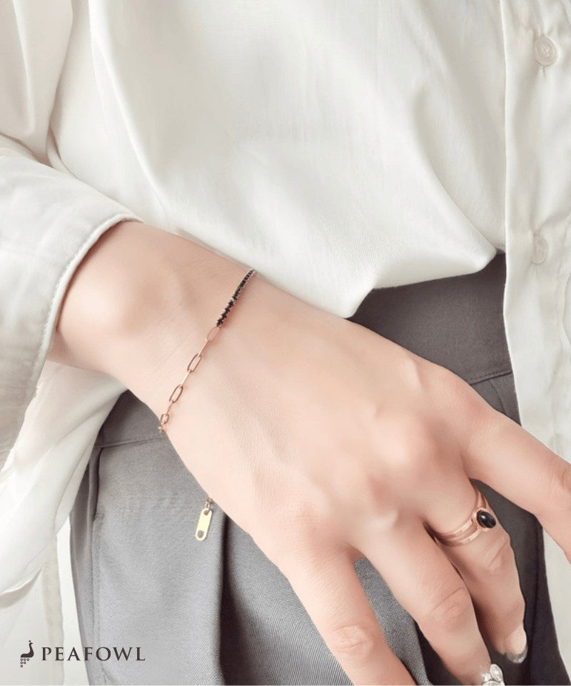 Half Stone Chain Bracelet - peafowl
