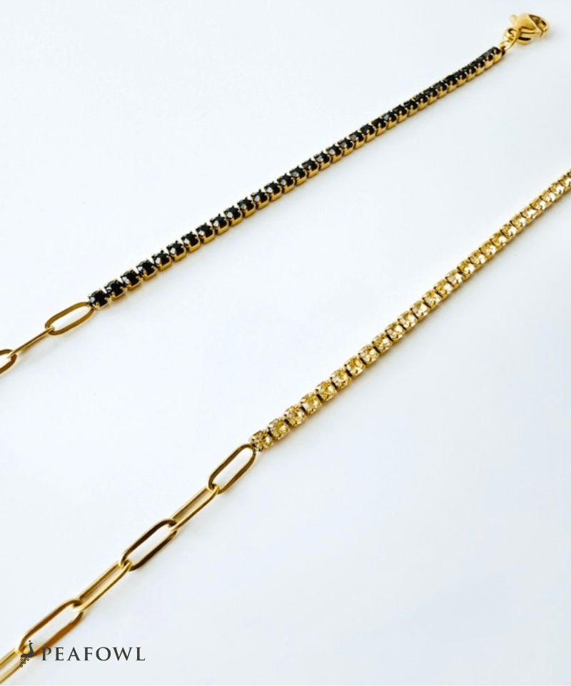 Half Stone Chain Bracelet - peafowl