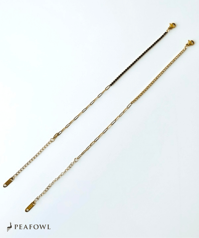 Half Stone Chain Bracelet - peafowl