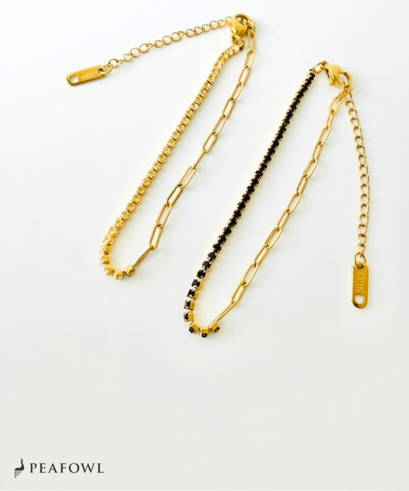 Half Stone Chain Bracelet - peafowl