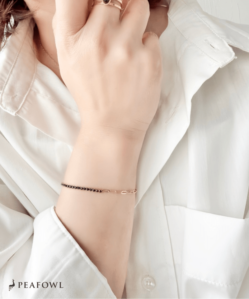 Half Stone Chain Bracelet - peafowl